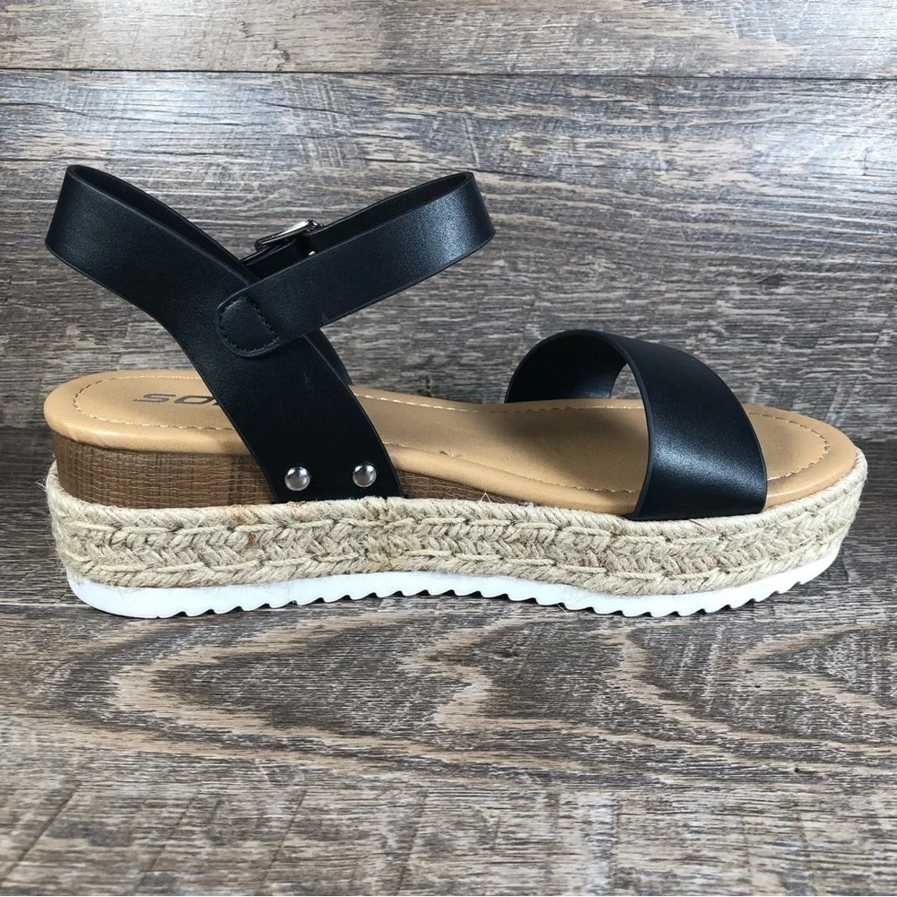 Open Toe Buckle Ankle Strap Espadrille (CLIP-S)